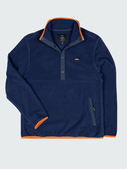 Men Recycled 1/4 Fleece in Deep Blue - Axiom