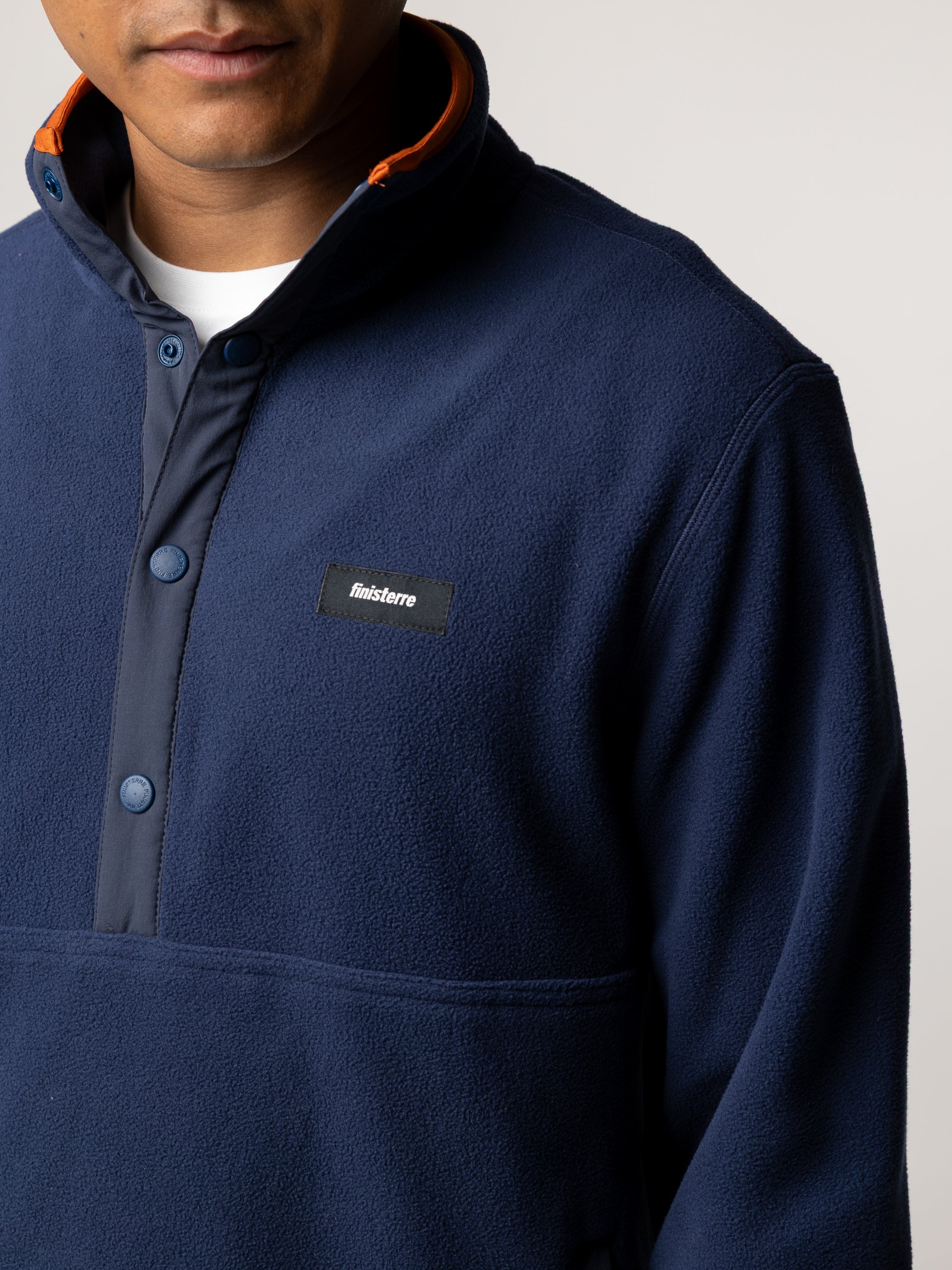 Men Recycled 1/4 Fleece in Deep Blue - Axiom