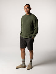 Men Wool Taran Jumper in Olive