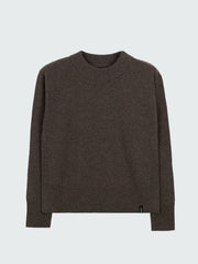 Women Wool Ribbed Knit Jumper in Brown - Cavan