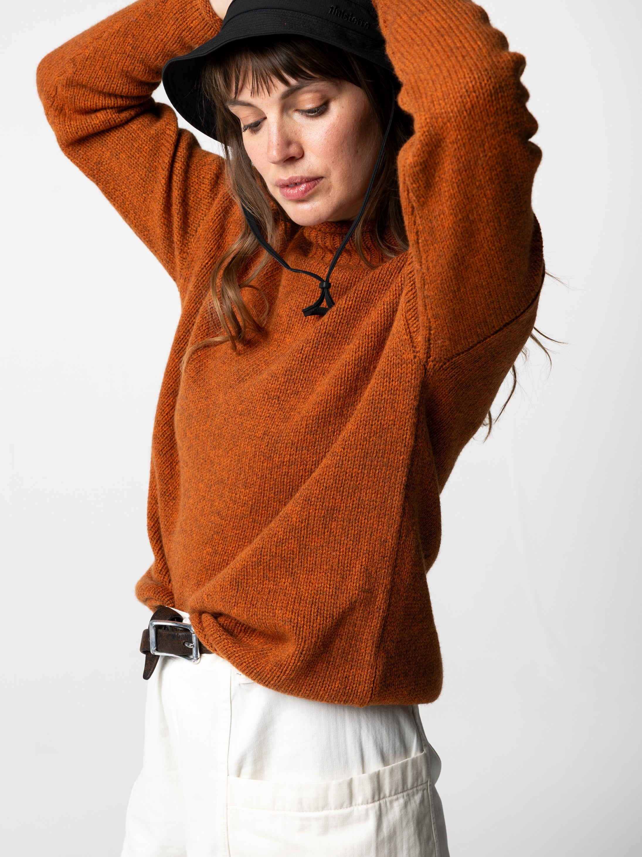 Women Wool Blend Jumper in Copper - Taran