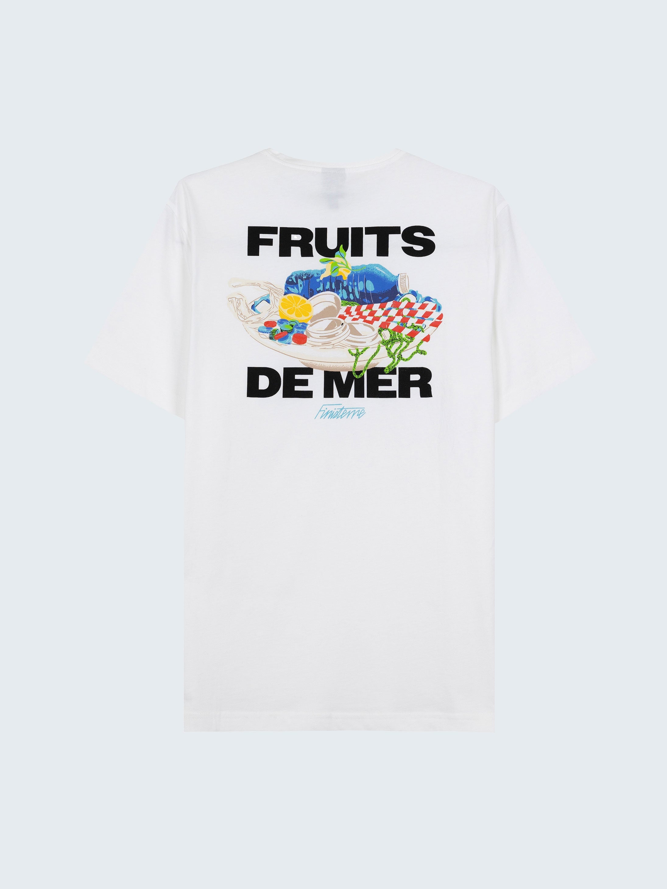 Men Organic Cotton T-Shirt in White - Fruits De Mer
