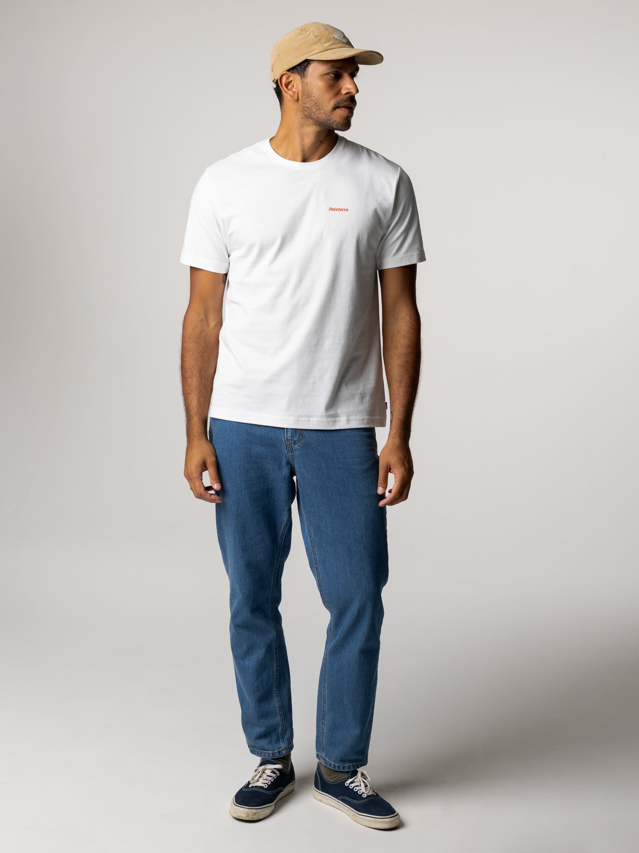 Men Organic Cotton T-Shirt in White - Thrills Not Spills