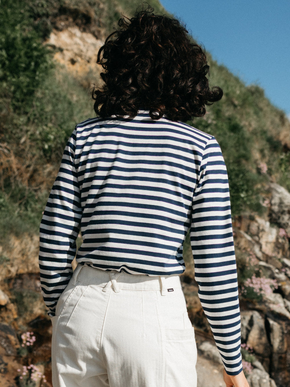 Women Eldon Long Sleeve T-Shirt in Blue/White