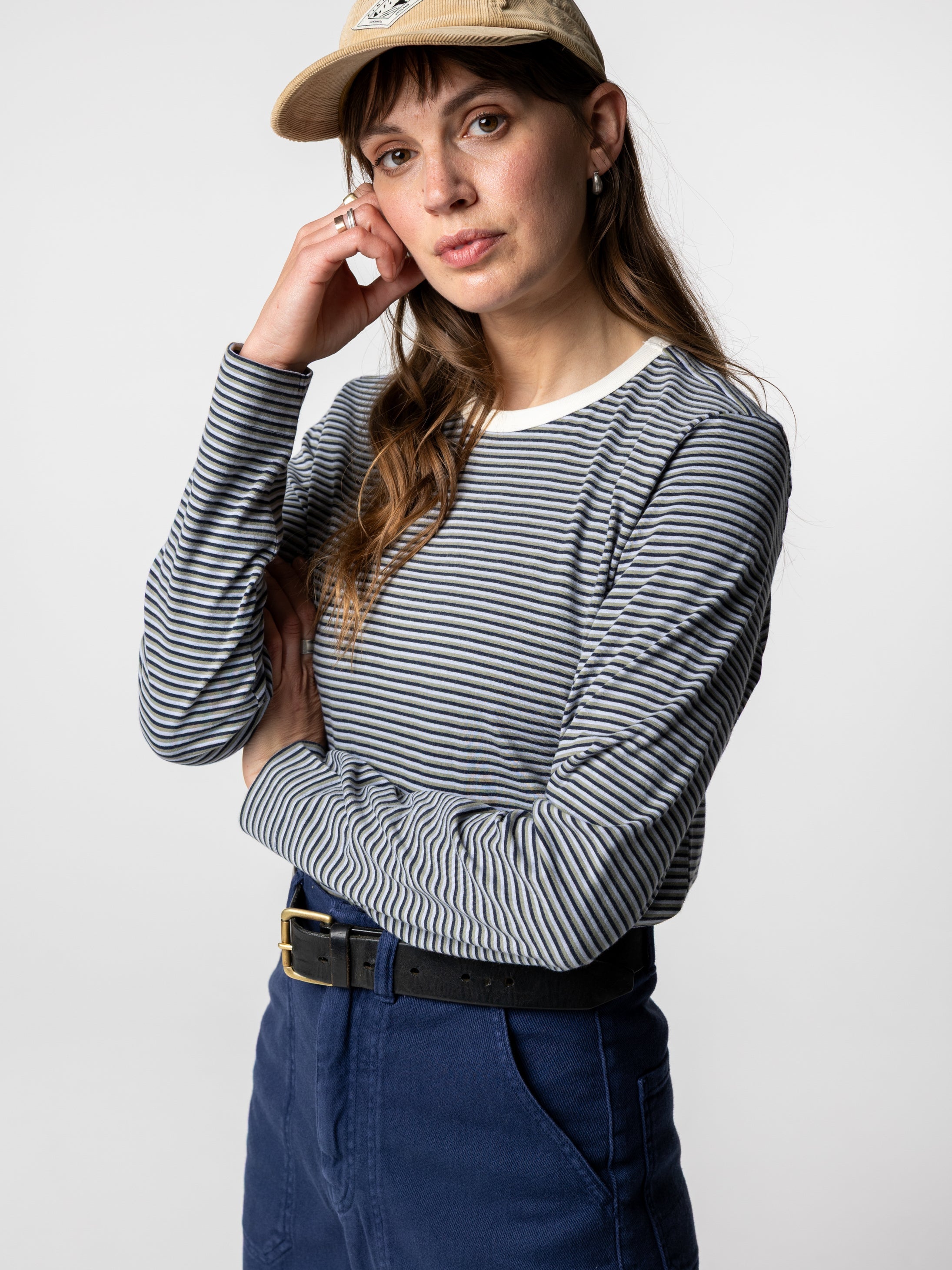 Women Eldon Long Sleeve T-Shirt in Blue/Green