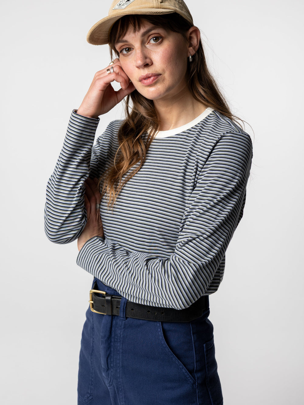 Women Eldon Long Sleeve T-Shirt in Blue/Green