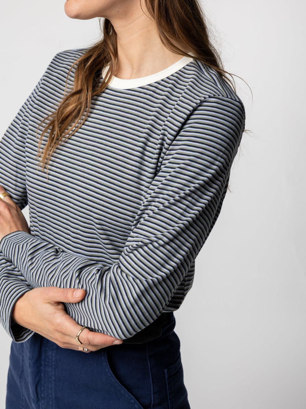 Women Eldon Long Sleeve T-Shirt in Blue/Green