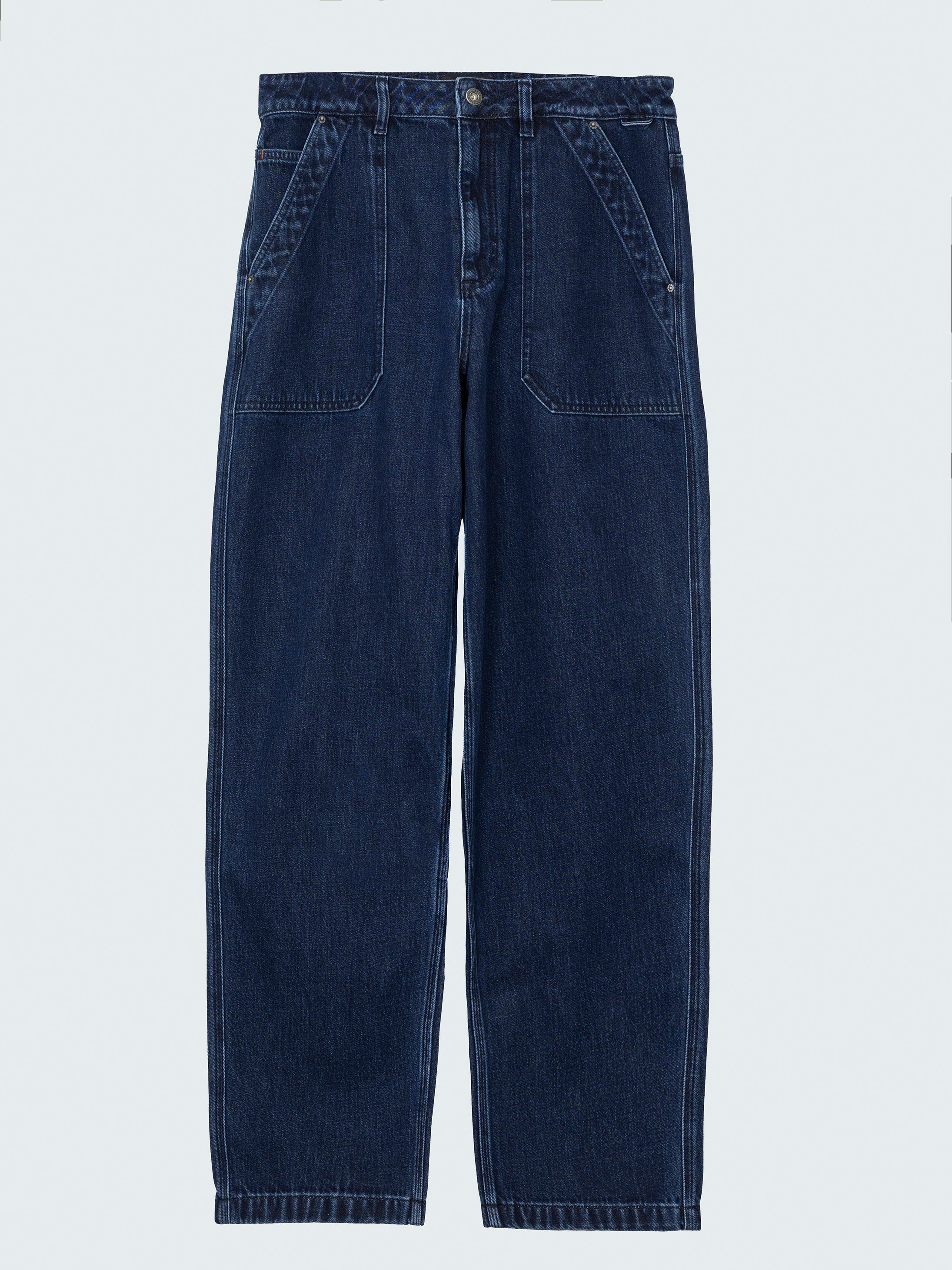 Men Denim Basset Utility Trouser in Dark Indigo