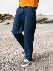 Men Denim Basset Utility Trouser in Dark Indigo