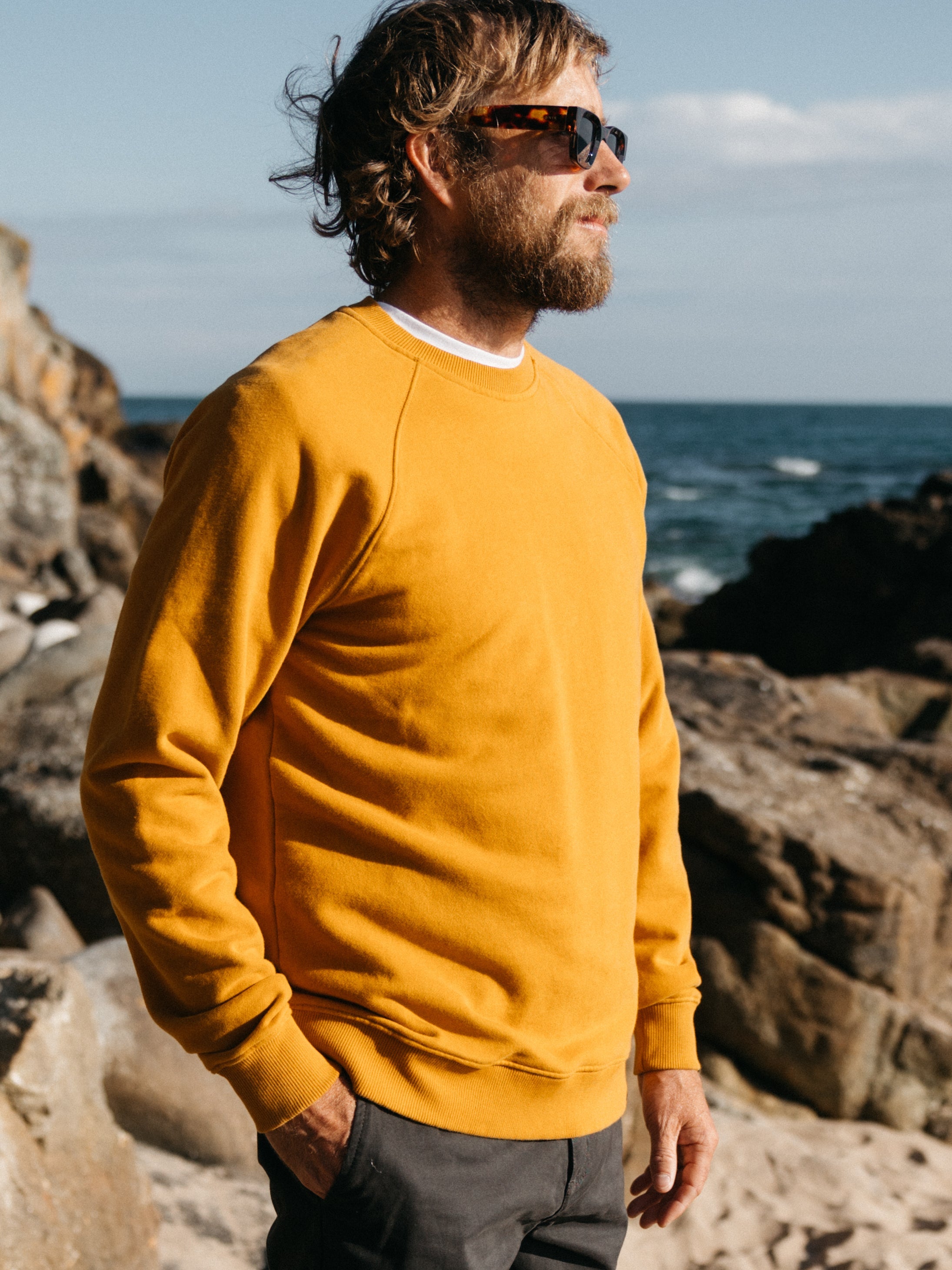 Men Organic Cotton Sweatshirt Orange - Coho