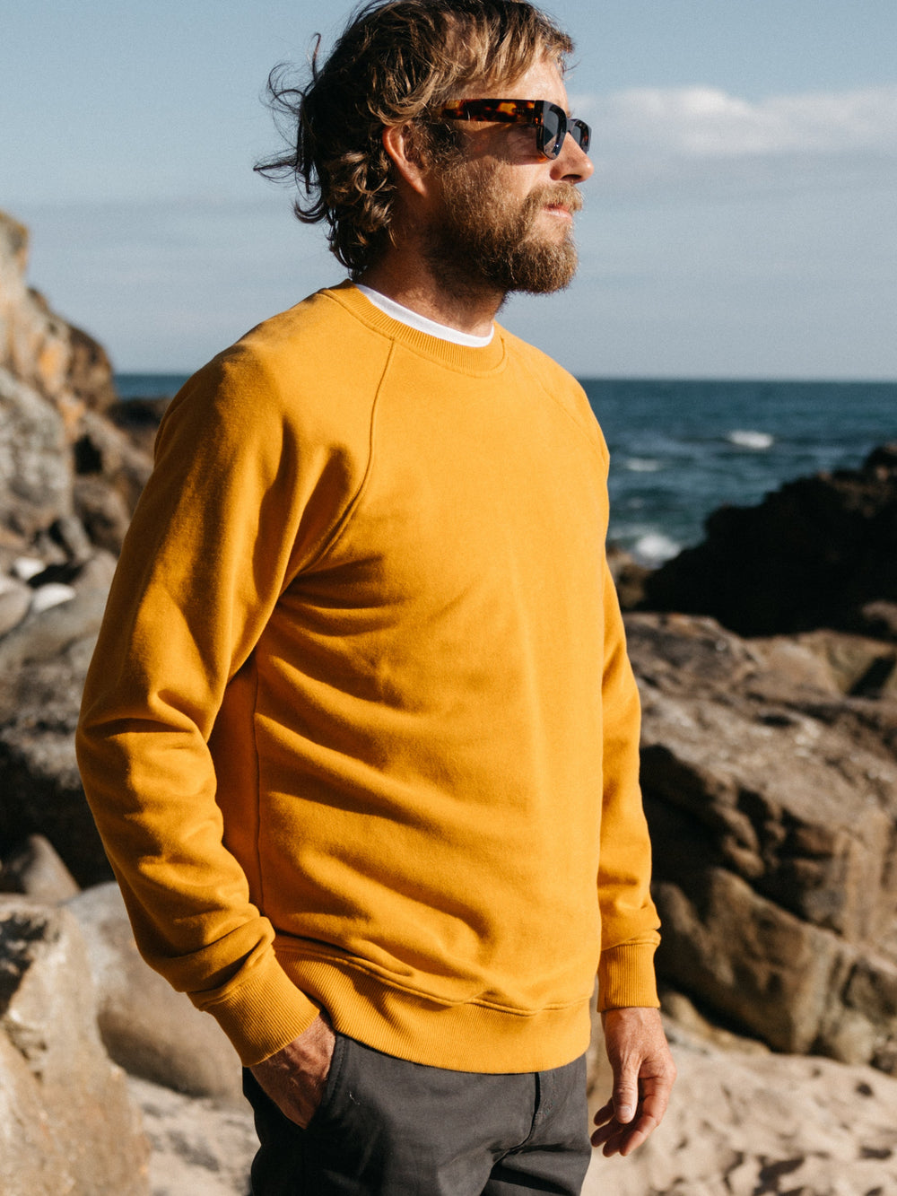 Men Organic Cotton Sweatshirt Orange - Coho