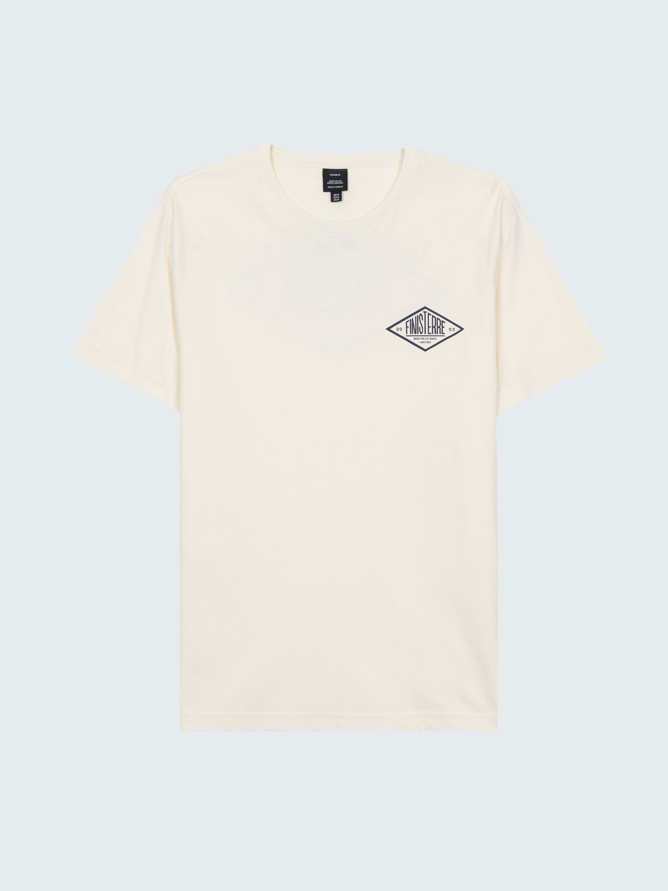 Men Organic Cotton T-Shirt in Ecru - Diamond Type