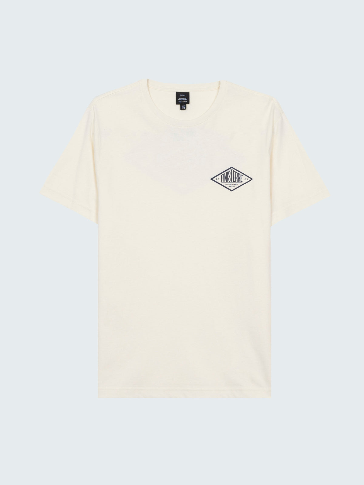 Men Organic Cotton T-Shirt in Ecru - Diamond Type
