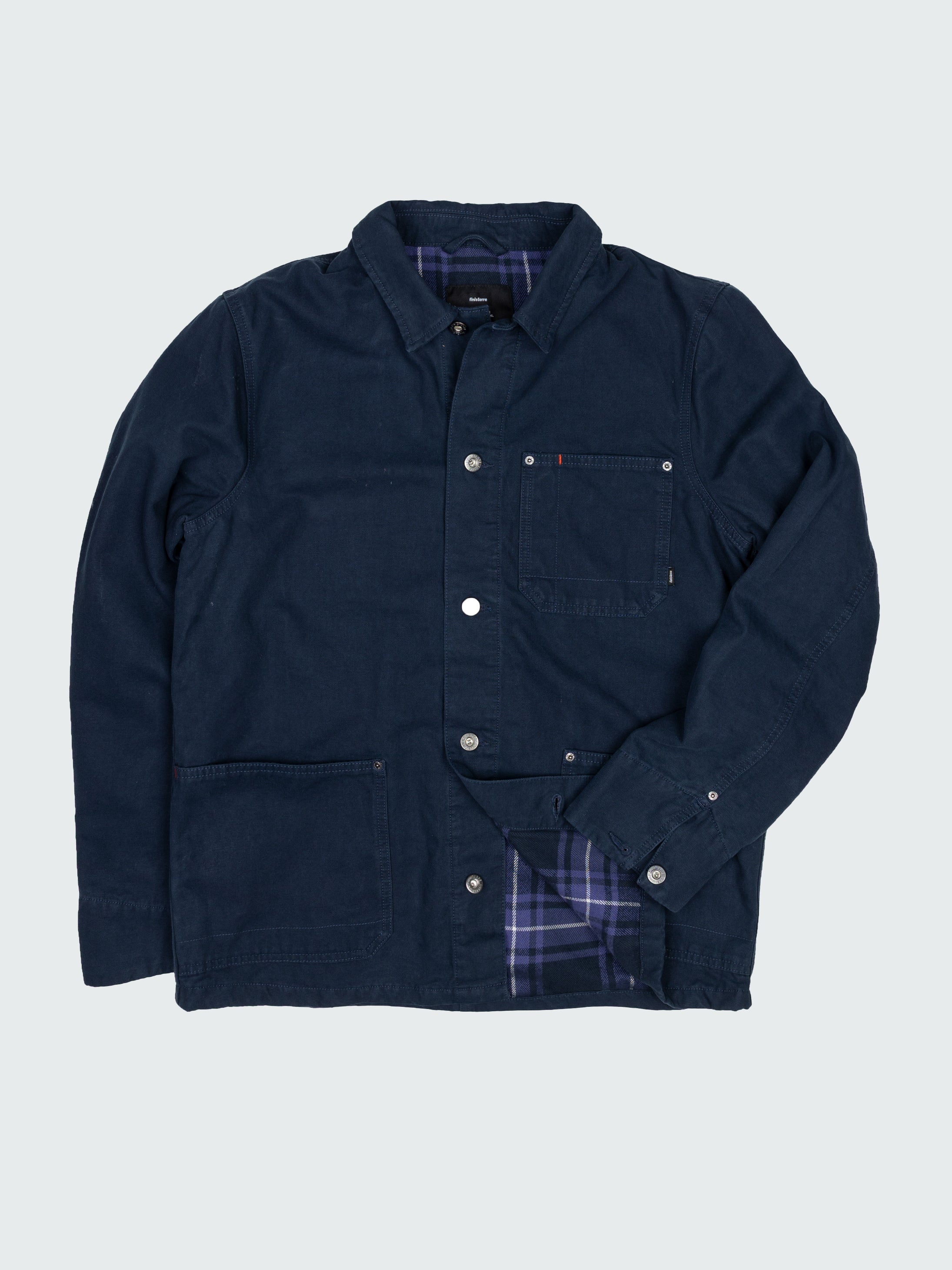 Men Organic Cotton Lined Jacket in Navy - Basset