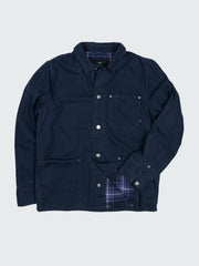 Men Organic Cotton Lined Jacket in Navy - Basset