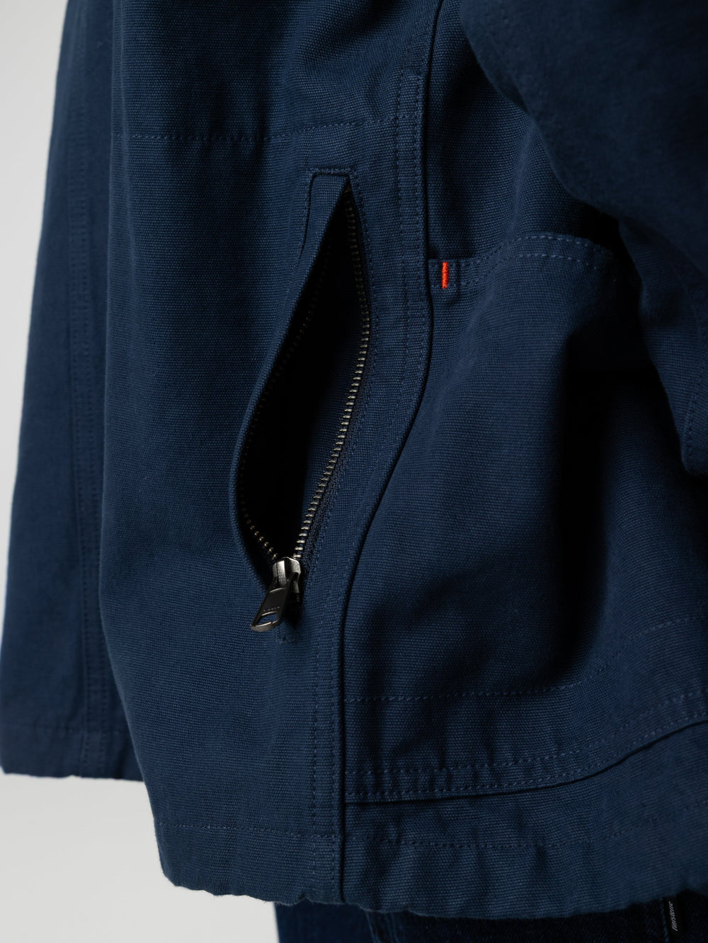 Men Organic Cotton Lined Jacket in Navy - Basset
