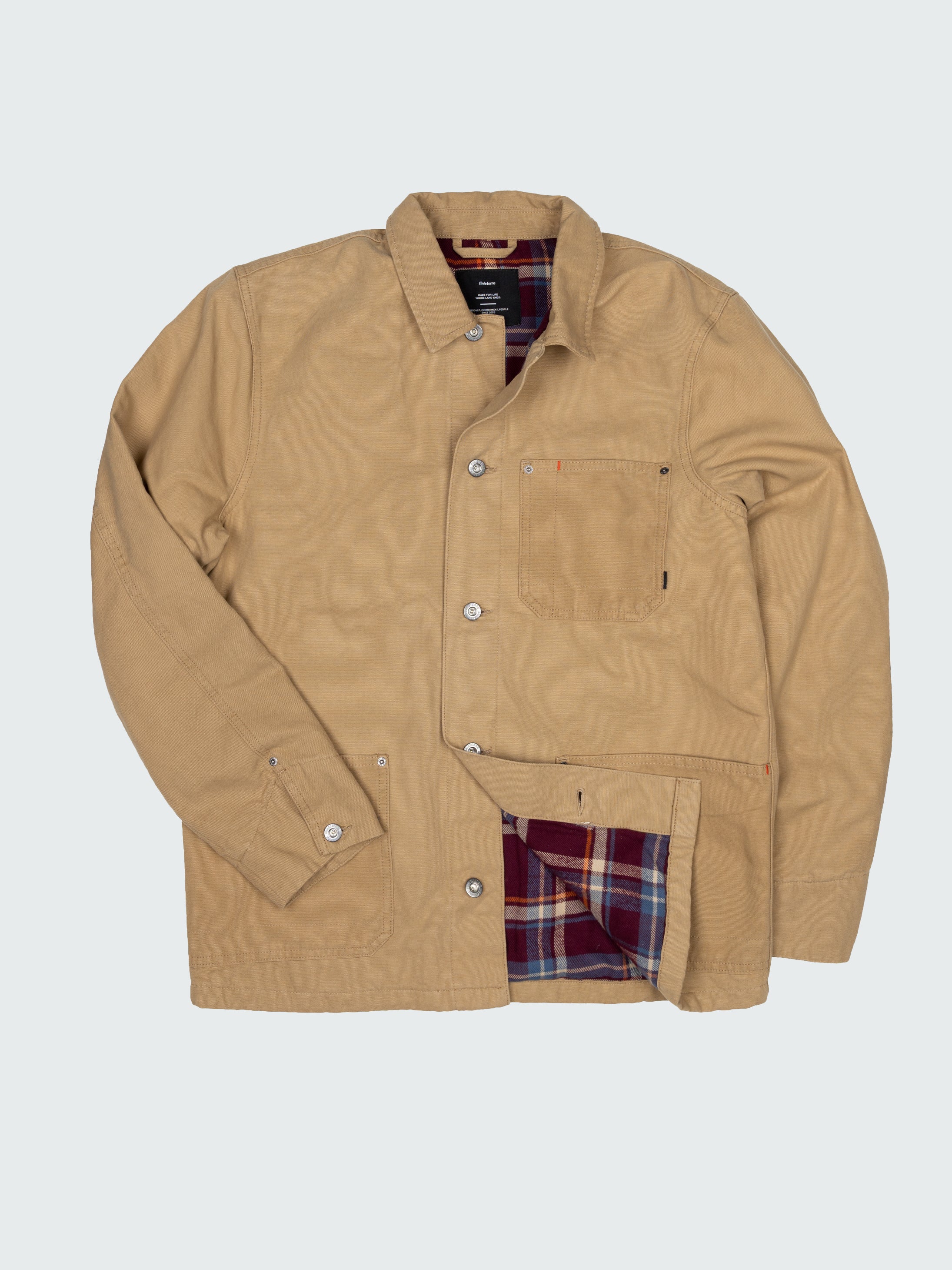 Men Organic Cotton Lined Jacket in Flint - Basset