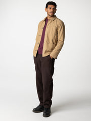Men Organic Cotton Lined Jacket in Flint - Basset