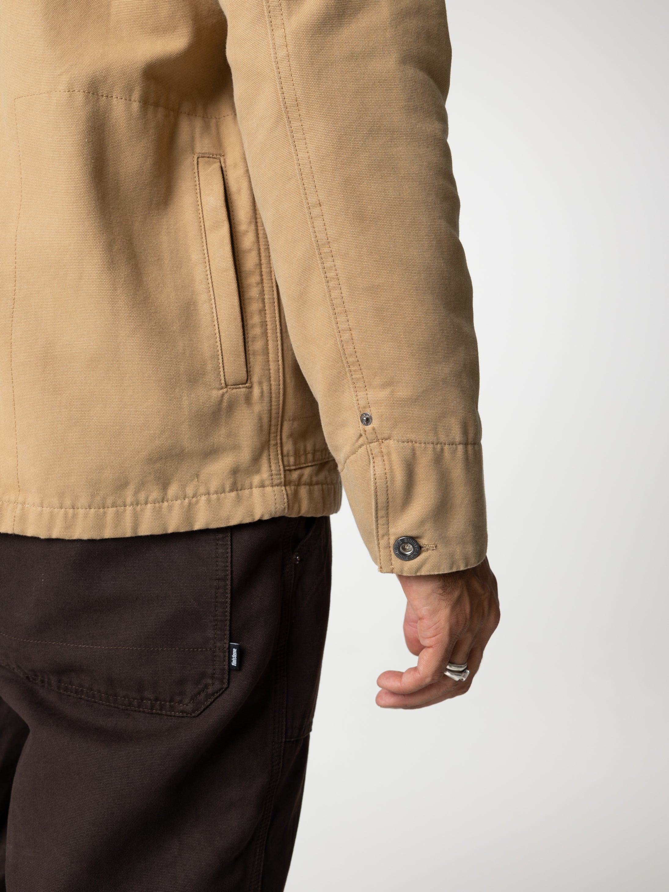 Men Organic Cotton Lined Jacket in Flint - Basset