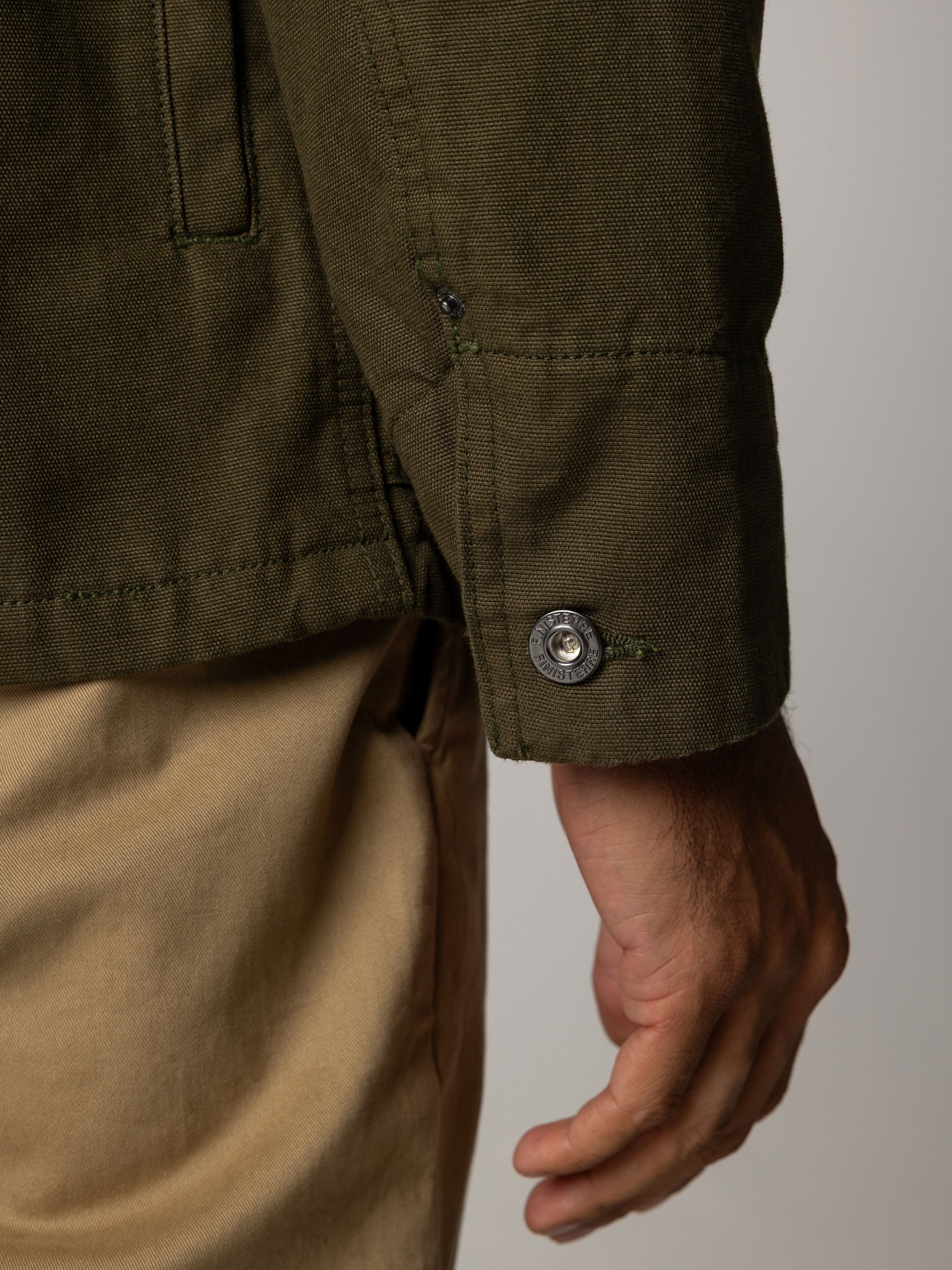 Men Organic Cotton Lined Jacket in Olive - Basset