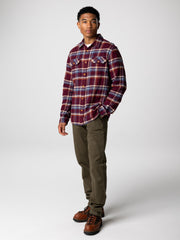 Men Check Shirt in Plum Check - Beardsmore