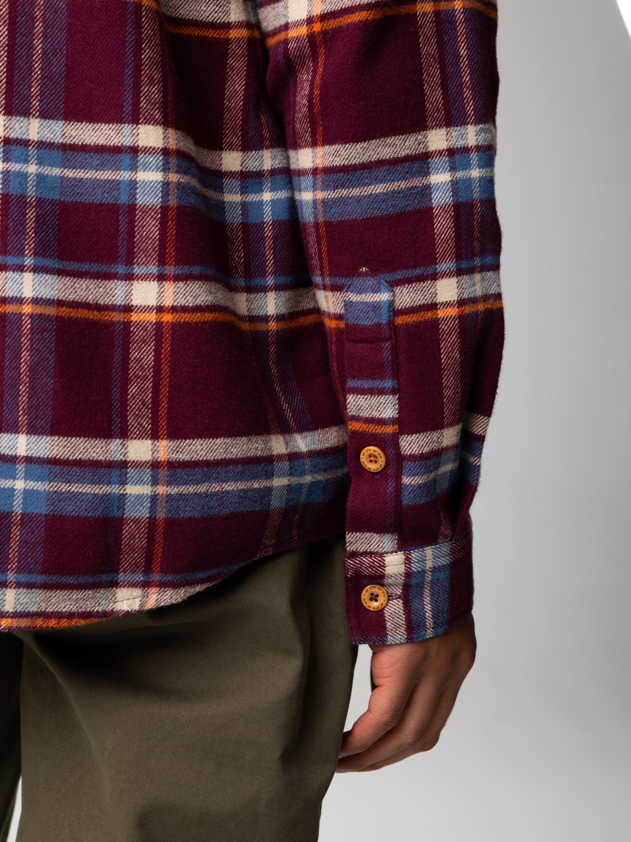 Men Check Shirt in Plum Check - Beardsmore