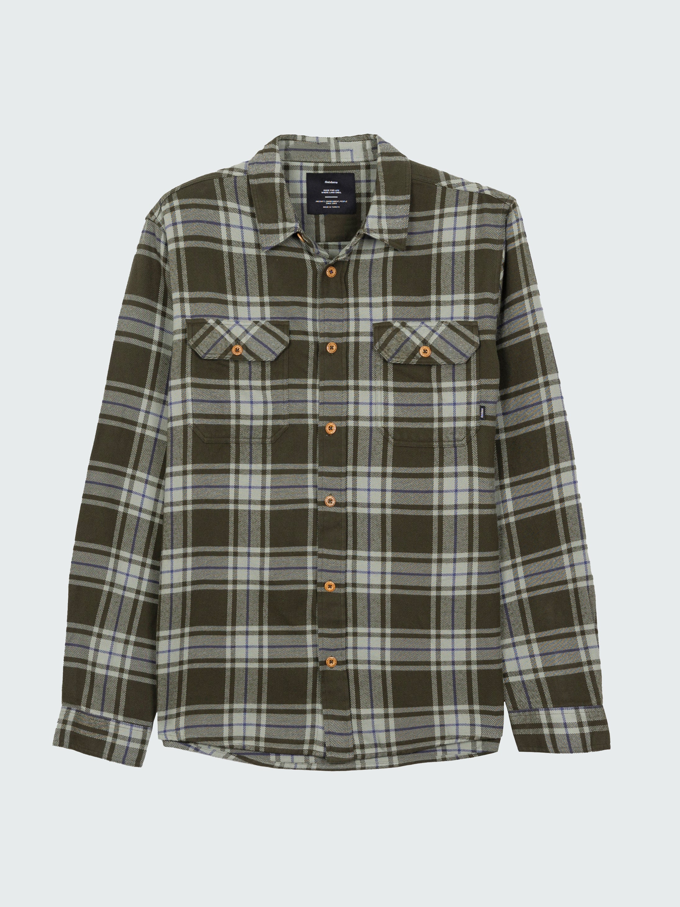 Men Check Shirt in Timber Green Check - Beardsmore