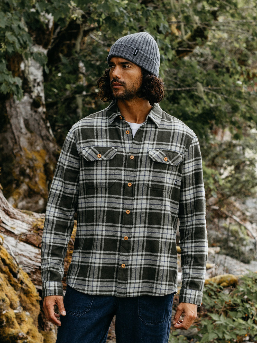 Men Check Shirt in Timber Green Check - Beardsmore