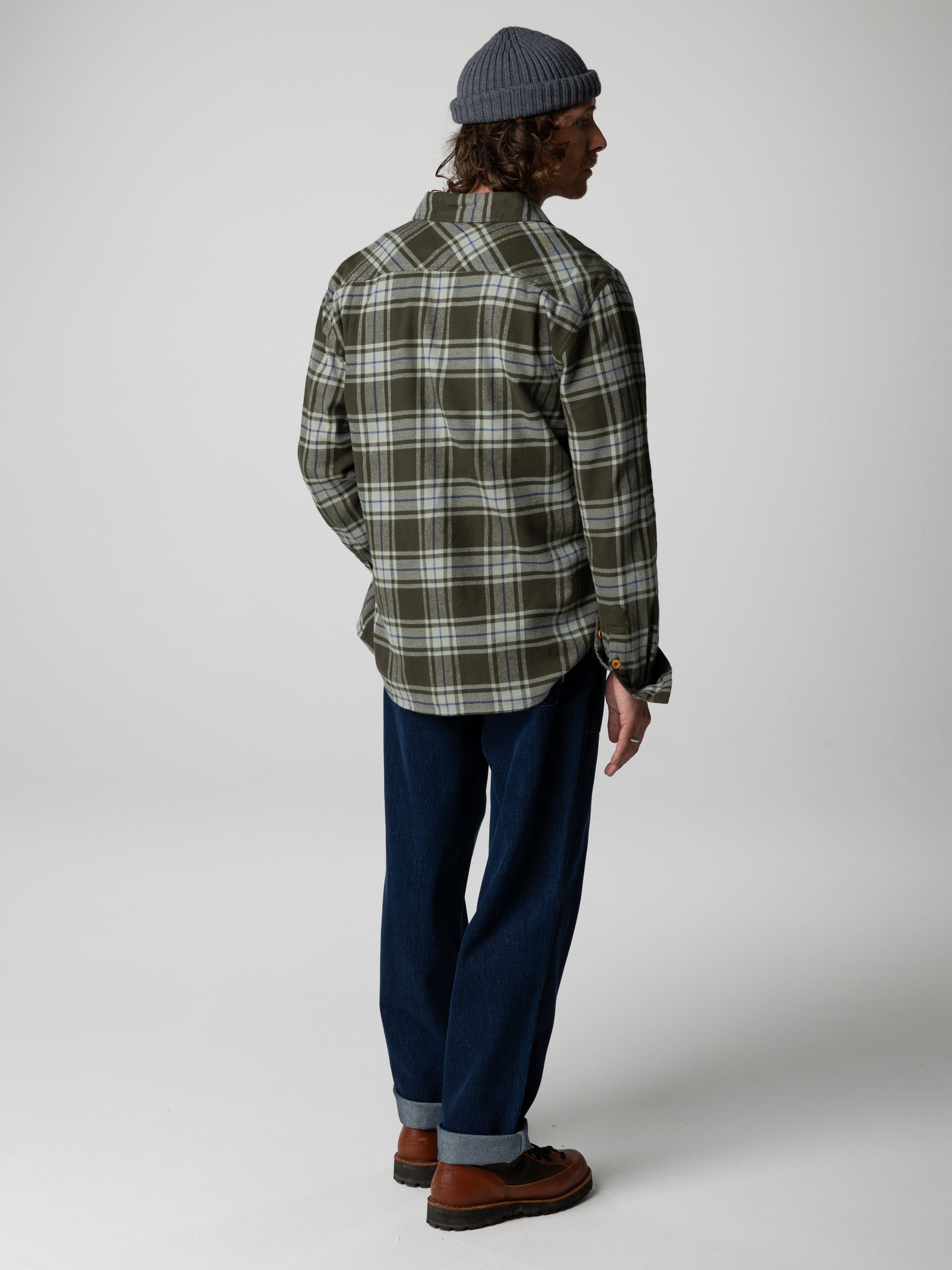 Men Check Shirt in Timber Green Check - Beardsmore