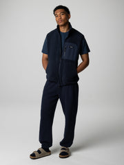 Men Recycled Fleece Gilet in Navy - Bolster