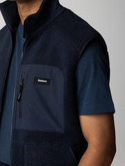 Men Recycled Fleece Gilet in Navy - Bolster