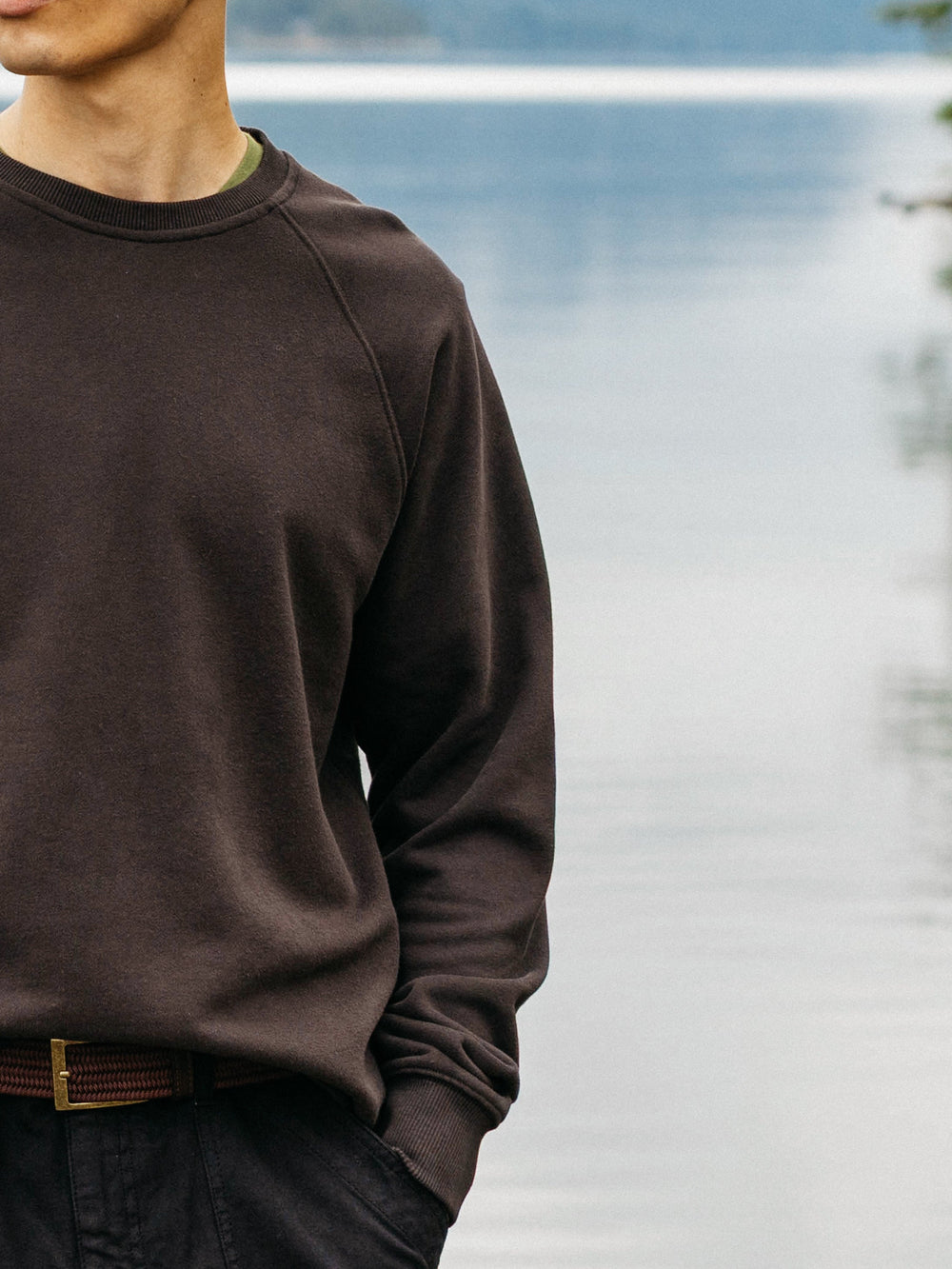Men Organic Cotton Sweatshirt in Brown - Coho