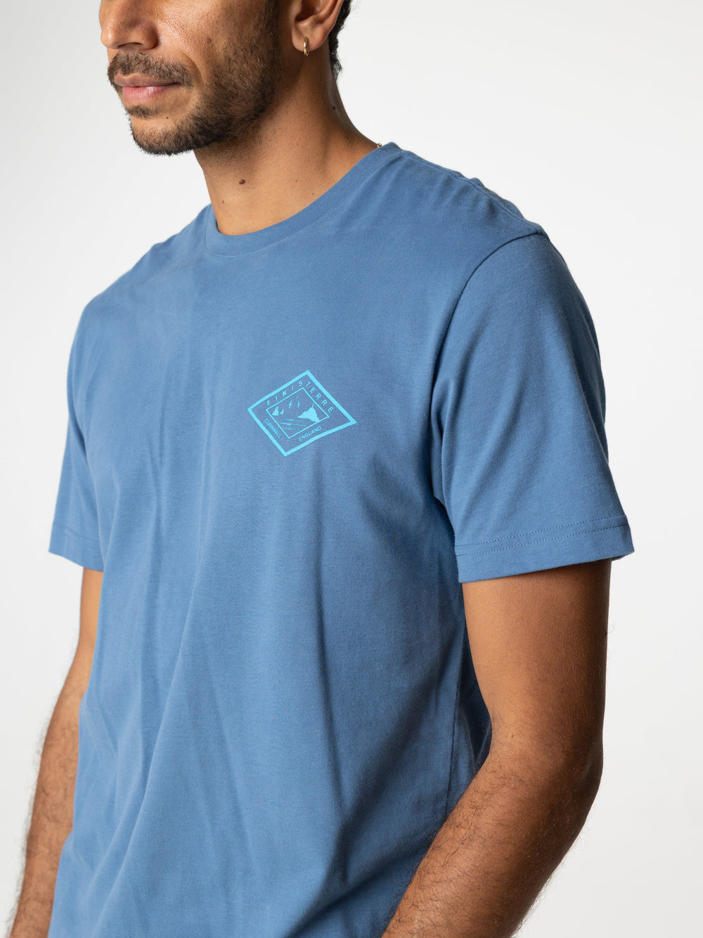 Men Organic Cotton T-Shirt in Blue - Diamond