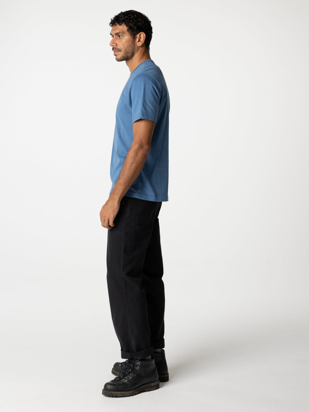 Men Organic Cotton T-Shirt in Blue - Diamond
