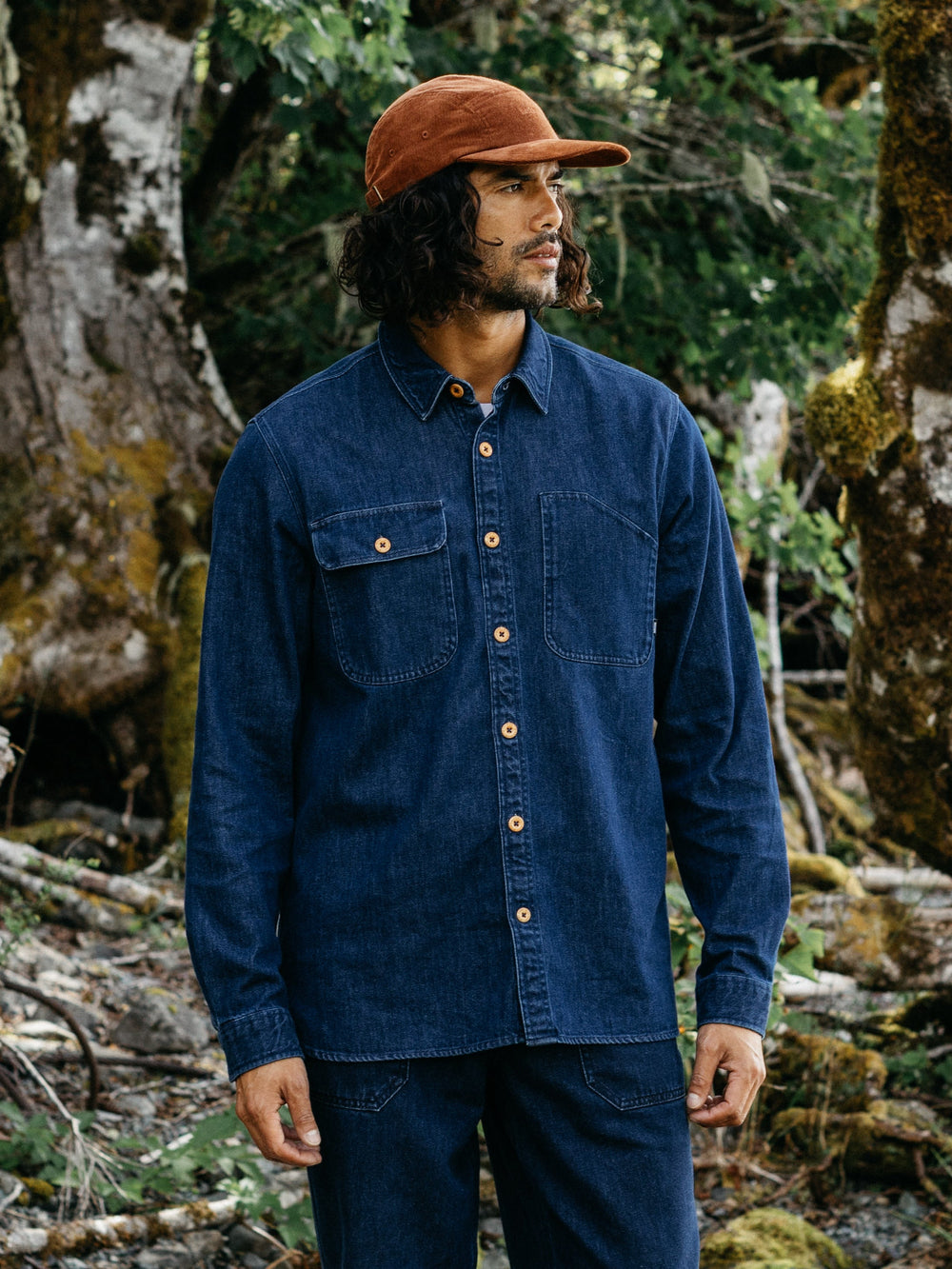 Men Organic Cotton Denim Shirt - Eddystone