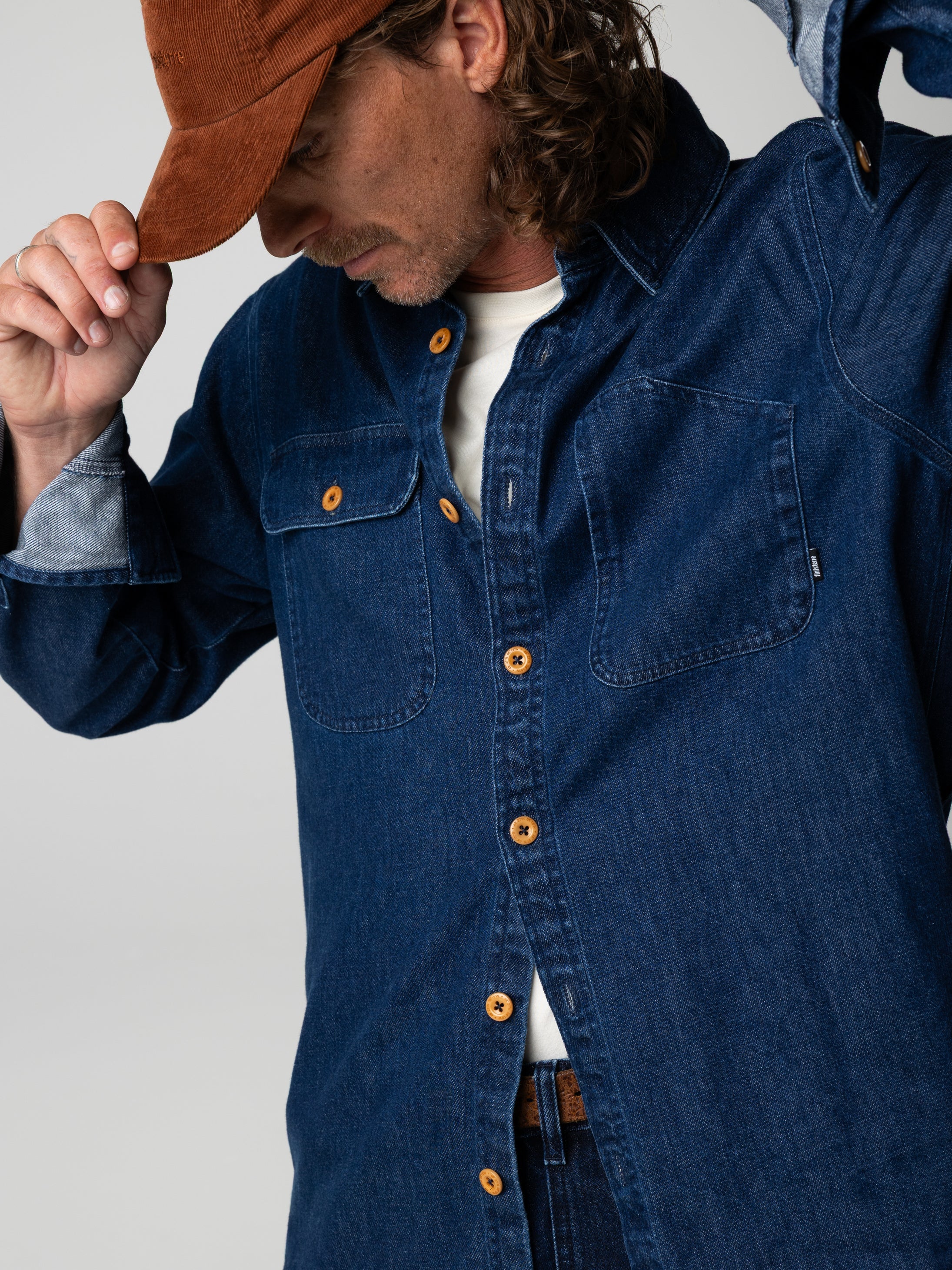 Men Organic Cotton Denim Shirt - Eddystone