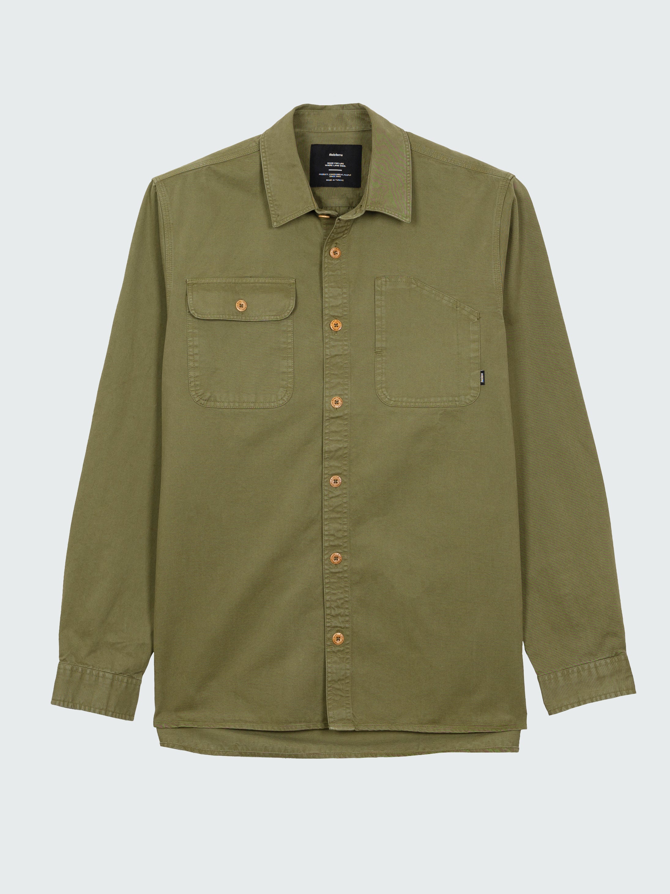 Men Organic Cotton Shirt in Seagrass - Eddystone