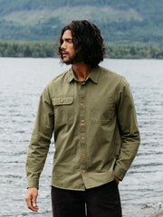 Men Organic Cotton Shirt in Seagrass - Eddystone