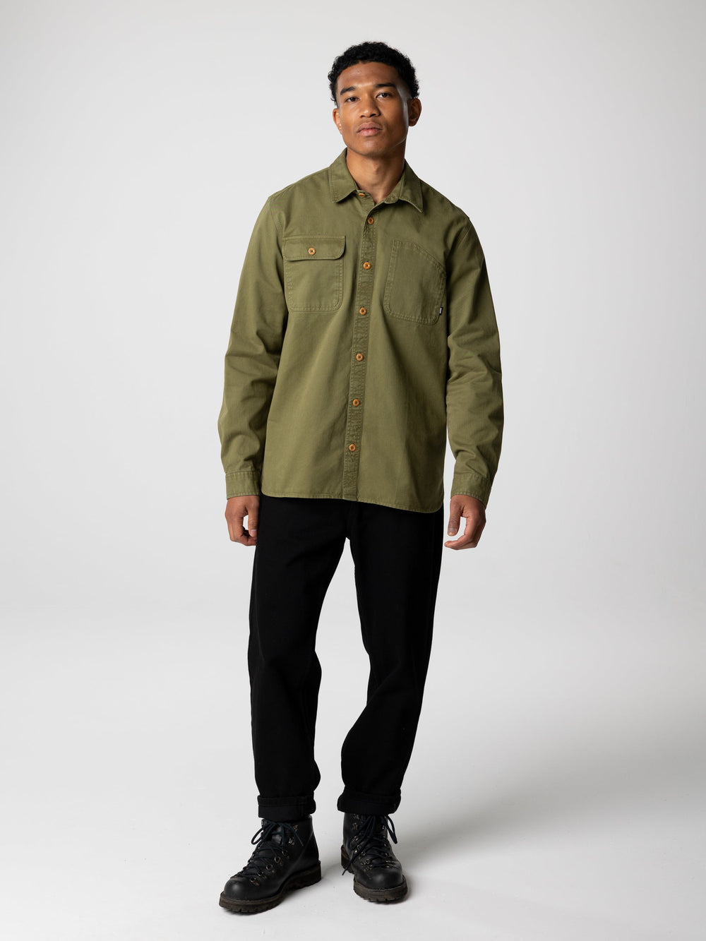 Men Organic Cotton Shirt in Seagrass - Eddystone