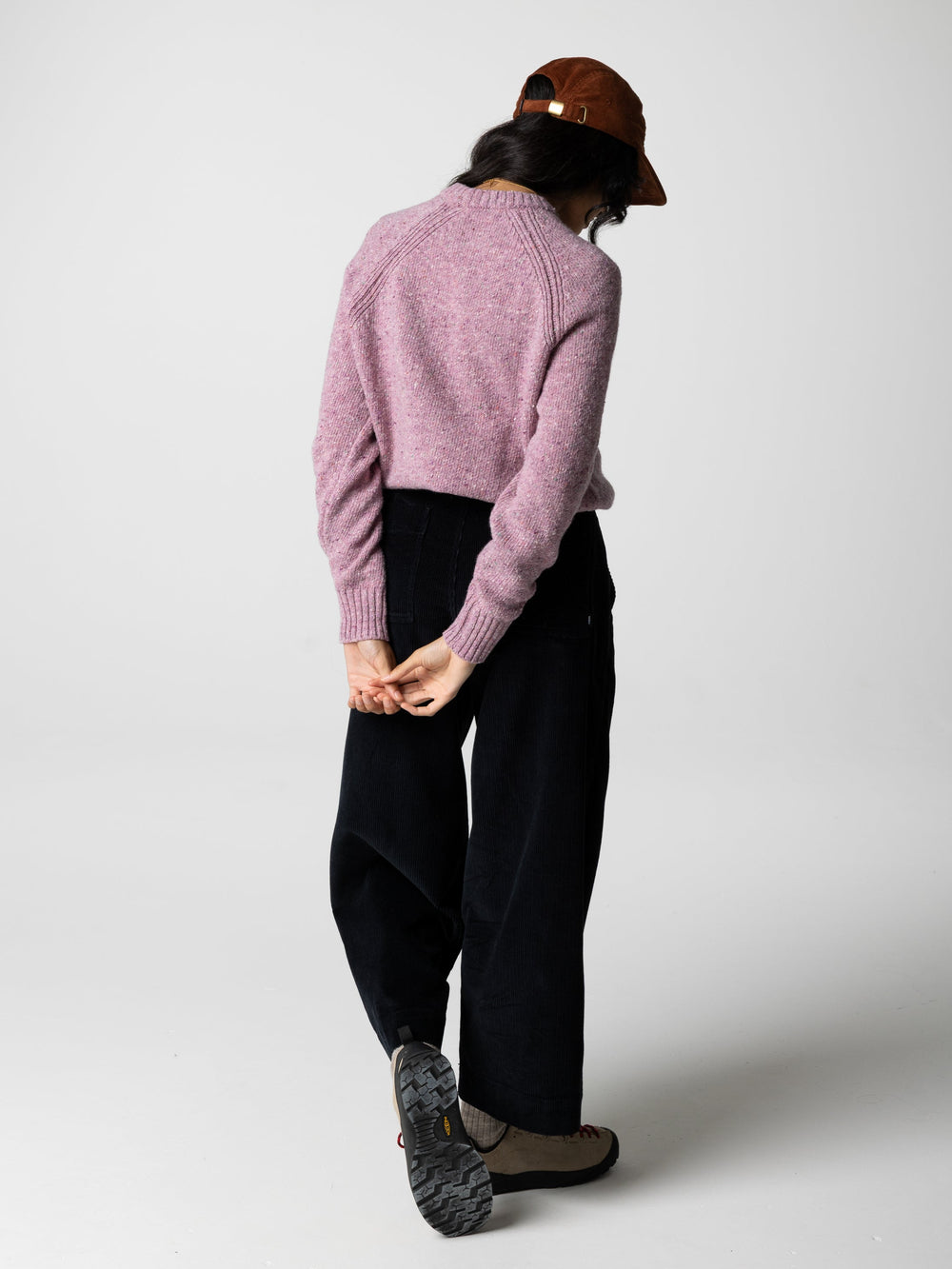 Women Merino Crew Knit Jumper in Purple - Farne