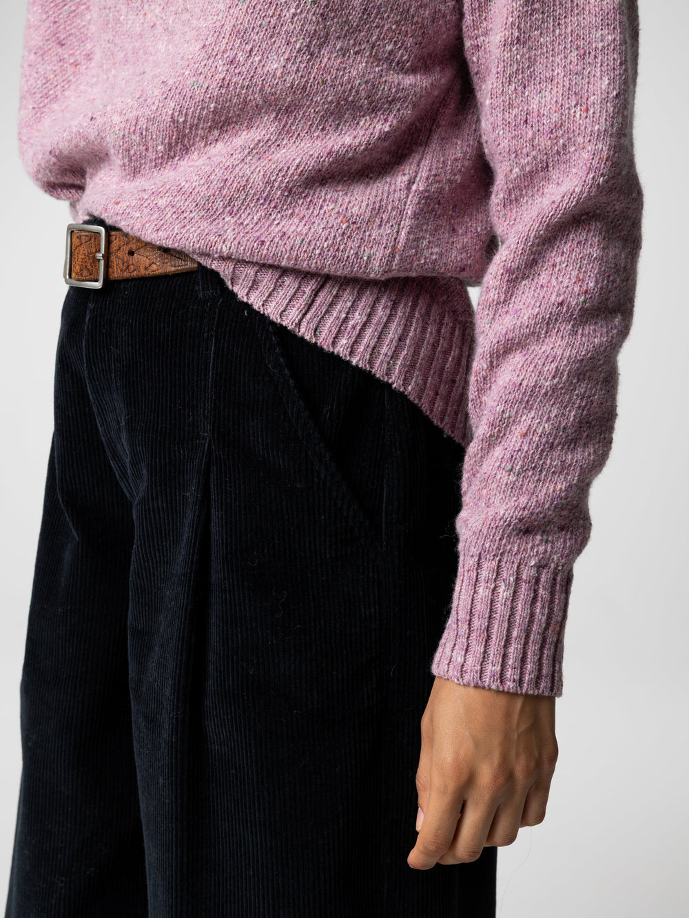 Women Merino Crew Knit Jumper in Purple - Farne