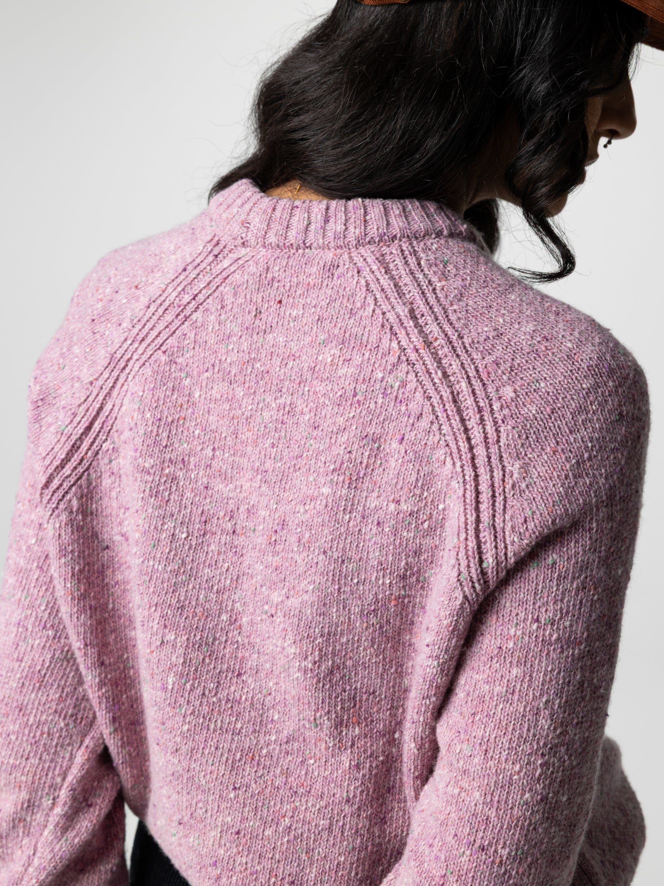 Women Merino Crew Knit Jumper in Purple - Farne