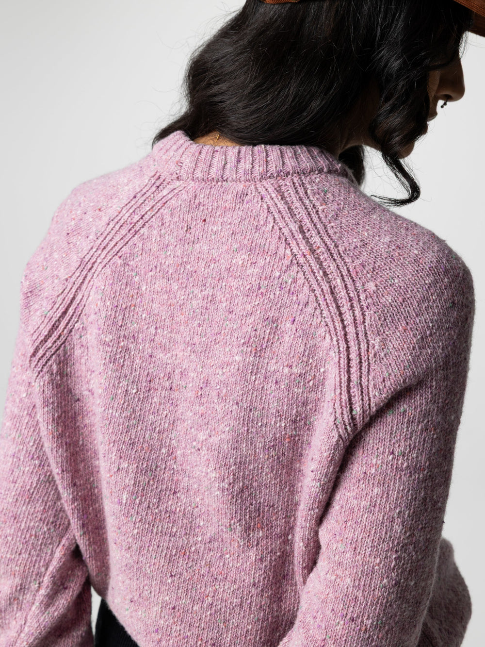 Women Merino Crew Knit Jumper in Purple - Farne
