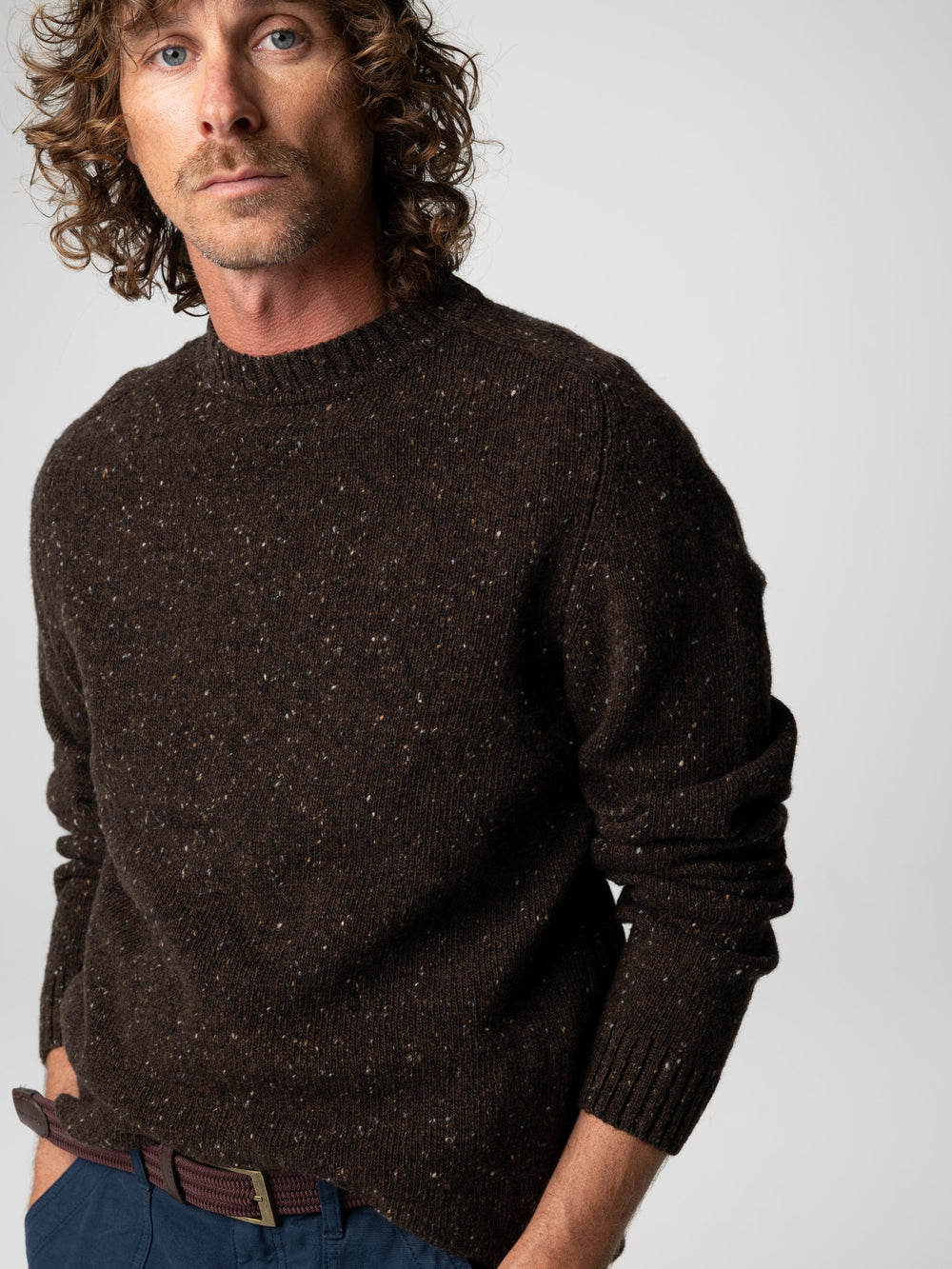 Men Wool Jumper in Brown - Furlong