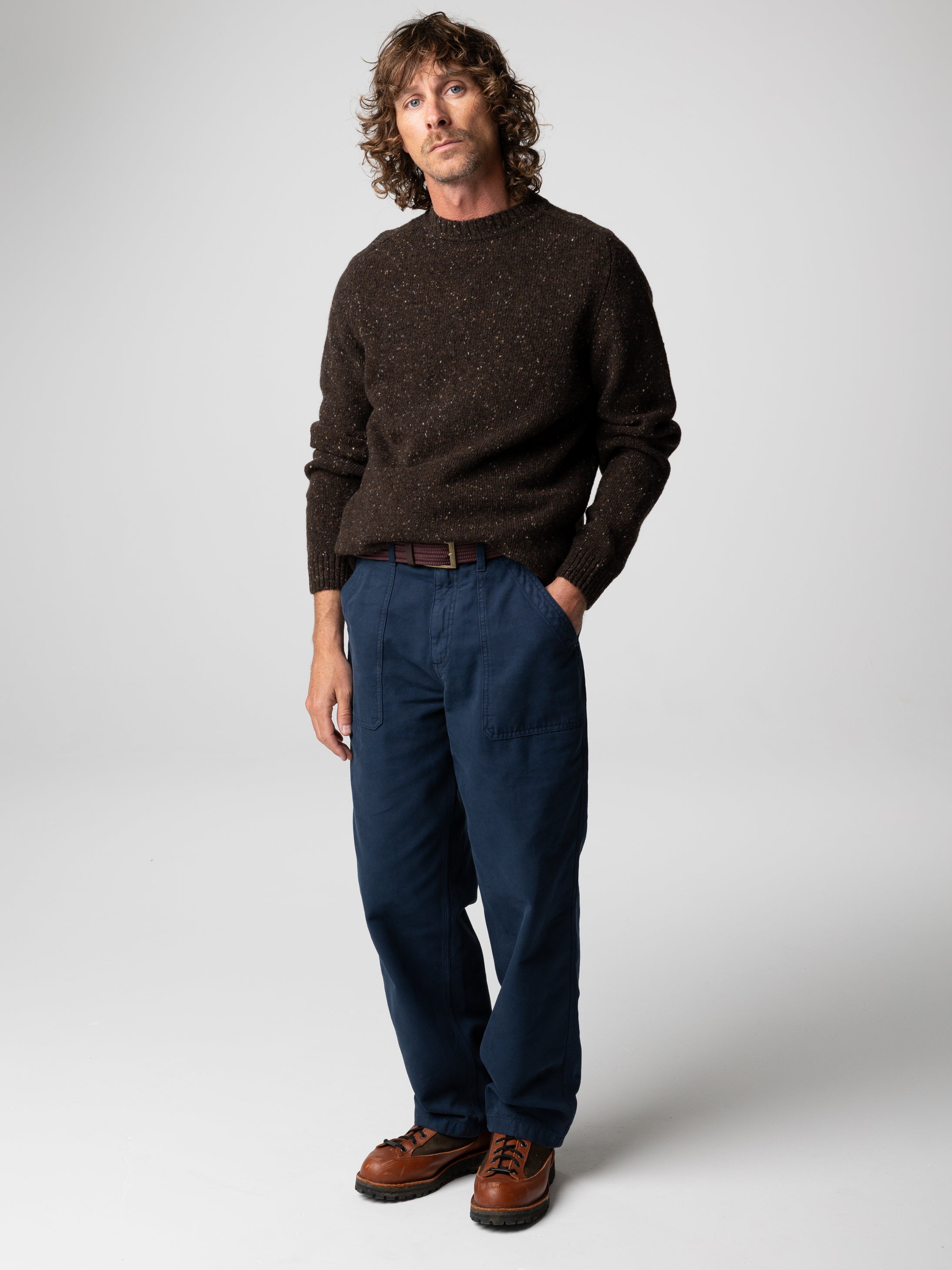Men Wool Jumper in Brown - Furlong