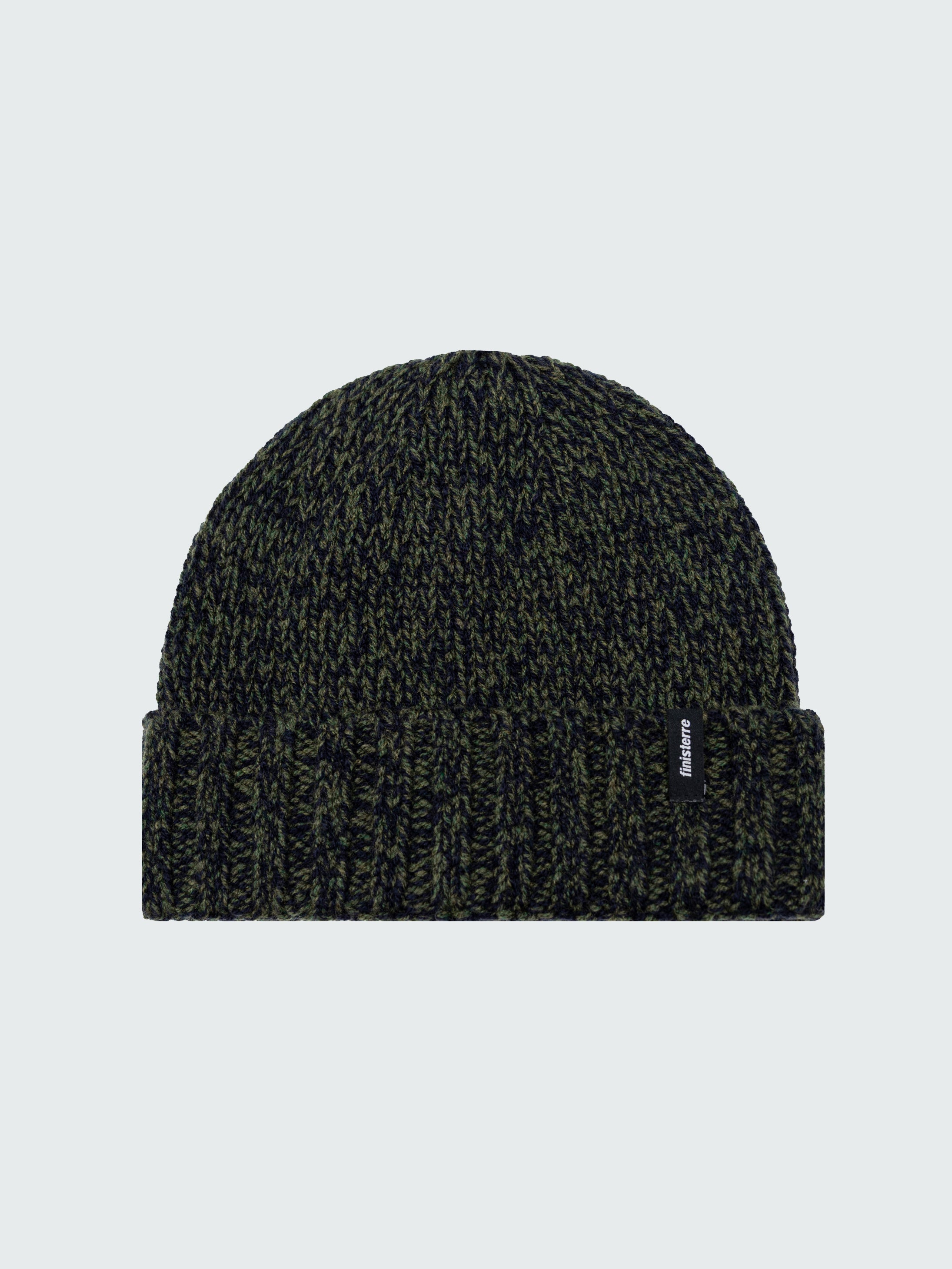 Men/Women Wool Beanie in Olive/Navy - Lewth