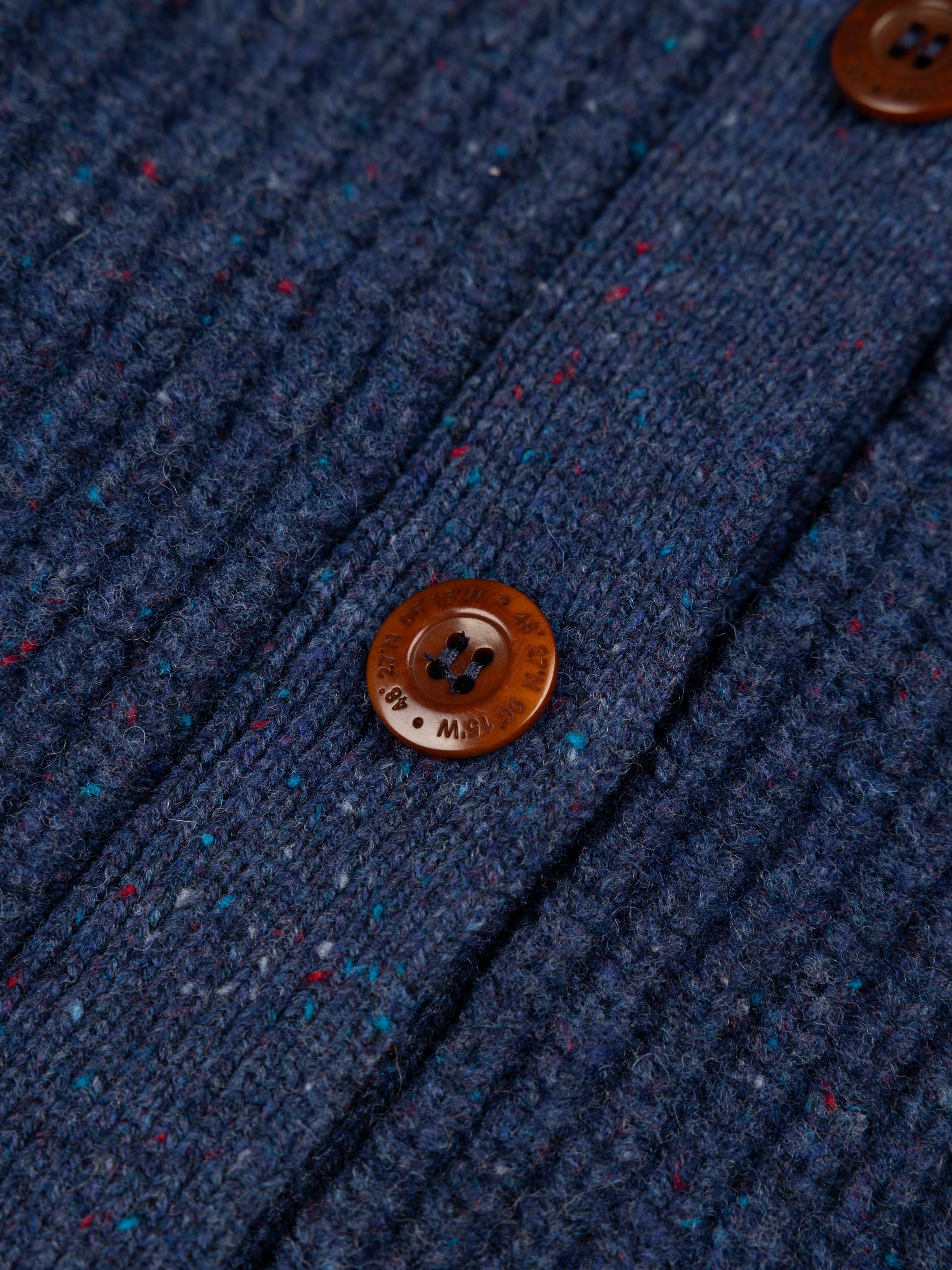 Women Wool Crew Neck Cardigan in Navy - Mora