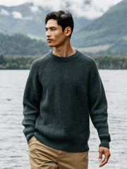 Men Wool Jumper in Marine - Mora