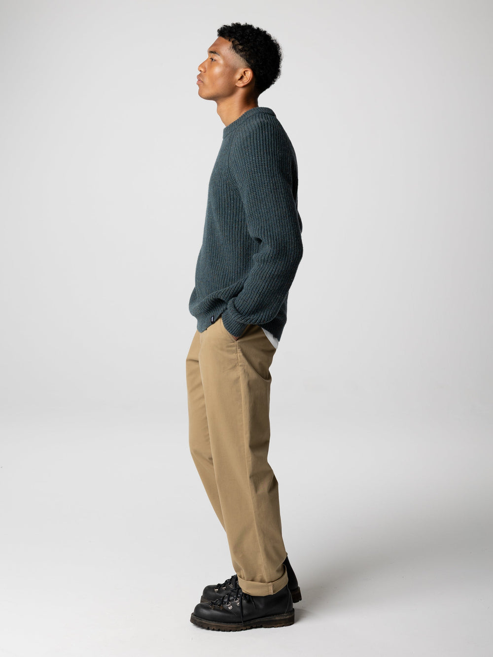 Men Wool Jumper in Marine - Mora