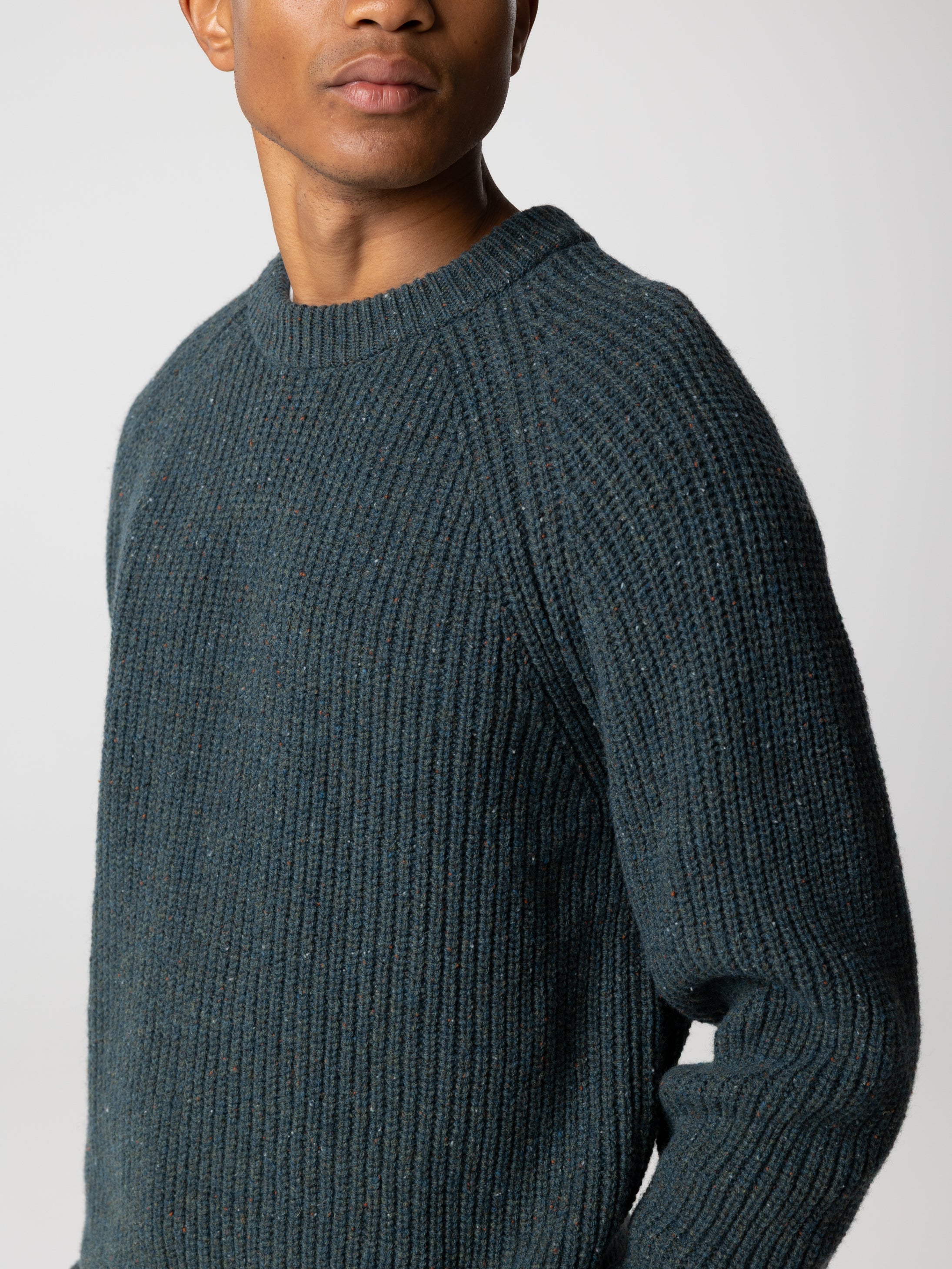 Men Wool Jumper in Marine - Mora